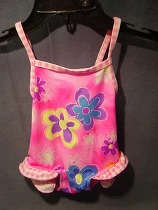 GIRLS TODDLERS SWIMSUIT "SAND & SUN"     12 MTHS  BLUE,PINK,GREEN,YELLOW         - Picture 1 of 3