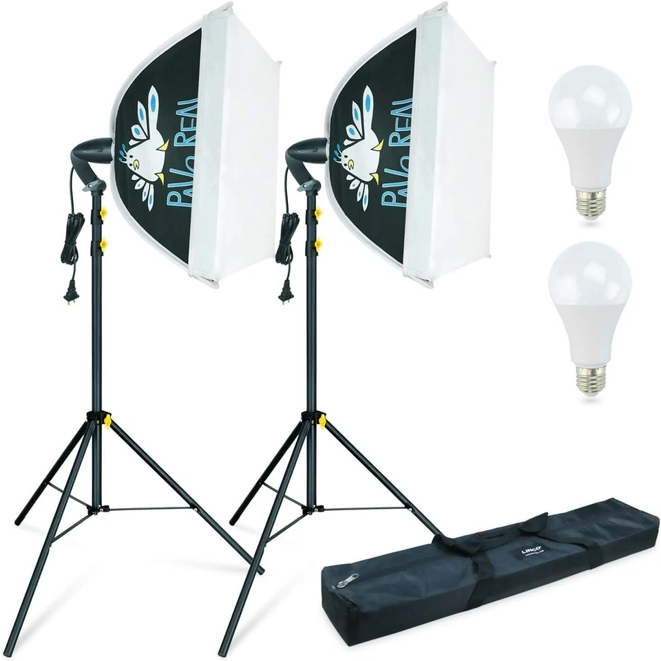 LINCO 2 Softbox Light Kit Photo Studio Photography Continuous Lighting Stand Set - Image 1 of 4