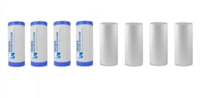 8 Big Blue Water Filters GAC Carbon & Sediment 4.5" x 10" Whole House Cartridges - Picture 1 of 1