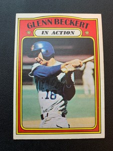 1972 Topps Baseball Card # 46 Glenn Beckert In Action - EXMT