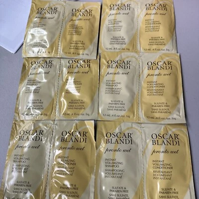 6x OSCAR BLANDI Promto Wet Instant Volumizing Shampoo Conditioner Travel Packs - Image 1 of 2