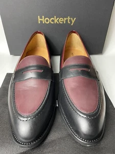 Hockerty Black Burgundy Leather Slip On Penny Loafer Dress Shoes Men’s Sz 47 - Picture 1 of 14