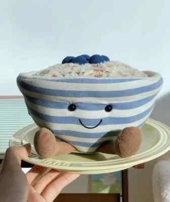 Juguete a rayas de avena amuseables en azul y crema muñeca de peluche suave regalo 1 PACK Foto 1 de 4