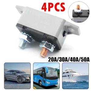 Paquete de 4 disyuntores de reinicio manual de 12 V estilo perno amplificador de parada corta 20A-50A - Imagen 1 de 16