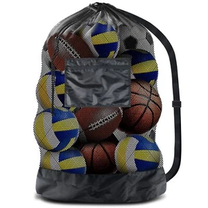 Extra Large Sports Ball Bag Mesh Socce Ball Bag Heavy Duty Drawstring Bags Team - Picture 1 of 8