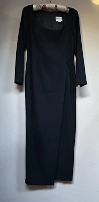 Emanuel Ungaro Women's Maxi Sheath Dress Long Sleeve Scoop Neck Black Size 6/40 - Image 1 of 4