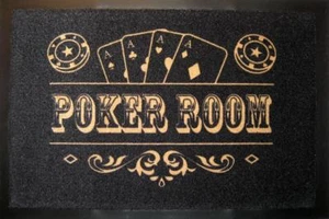 POKER ROOM FUSSMATTE FUSSABTRETER TÜRMATTE SCHMUTZMATTE DOORMAT 60x40cm - Picture 1 of 1