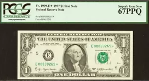 1977 $1 Federal Reserve Note PCGS 67PPQ top pop finest Richmond star Fr 1909-E* - Picture 1 of 3