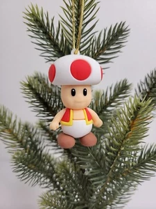 Super Mario Toad 3D Weihnachtsschmuck Videospiel Sammlerstück mit goldener Kordel - Bild 1 von 3