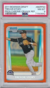 Tarjeta refractora naranja Bowman Chrome Draft Trevor Story 2011 #BDPP84 PSA 8 (3642) - Imagen 1 de 2