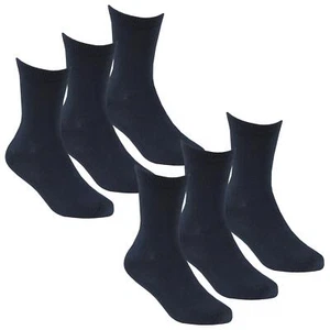 Kids School Socks Boys Girls Cotton Rich Plain Ankle Crew Sock 6 or 12 Pairs - Picture 1 of 17