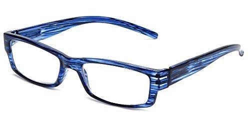 Calabria 757 Reading Glasses w/Striped Designs & Matching Case in Blueberry+6.00 - Image 1 of 1