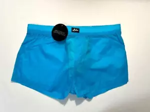 Andrew Christian - Gr. L Short 100% Nylon Badeshorts - Türkis/Schwarz/Weiß - Bild 1 von 12