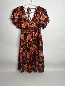 Old Navy Women’s Small Floral V Neck Sundress Short Sleeve 100% Cotton S Boho - Picture 1 of 6