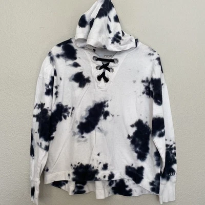 Sudadera con Capucha JUSTICIA Colección X Negra Blanca Tie Dye Niñas Talla 16/18 Foto 1 de 4