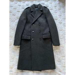 NWOT H&M Wool Blend Tailored Double Breasted Overcoat Preppy Old Money Classic  - Picture 1 of 18