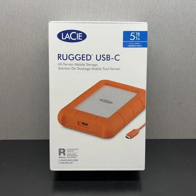 LaCie - Rugged 5TB External USB-C, USB 3.2 Gen 1 Portable Hard Drive - Orange... - Image 1 of 4