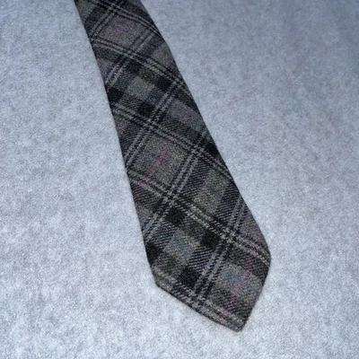 Винтажный галстук в клетку из шерстяной/кашемировой смеси GITMAN BROS США - Изображение 1 из 4