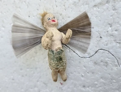 Alter Christbaumschmuck - Schwebeengel, Masse mit Wachsüberzug um 1900 (# 18625) - Bild 1 von 2