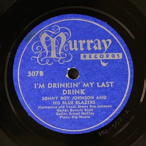 SONNY BOY JOHNSON: the swimming pool / i'm drinking my last drink MURRAY Single - Picture 1 of 2