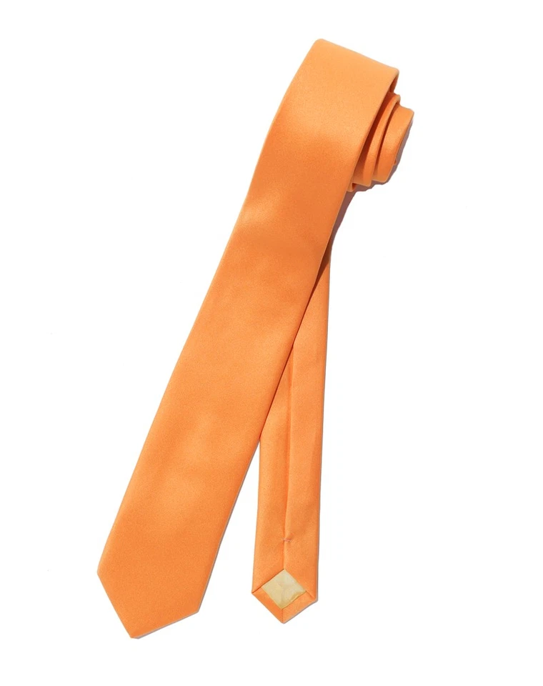 Corbata de cuello estrecho ajustada NARANJA delgada para hombre COVONA 2,5" de ancho Foto 1 de 1