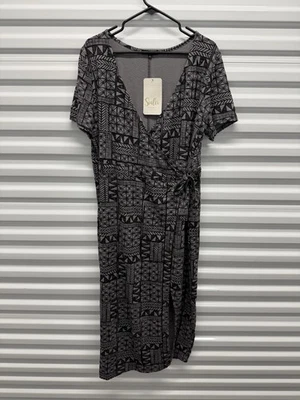 NEW Sialei By Tanoa Samoa Polynesian Ladies Wrap Dress Tribal Block Women’s XL - Image 1 of 4