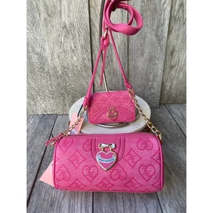 Juicy Couture | Set borsa a tracolla e porta carte con logo cuore rosa - Foto 1 di 8