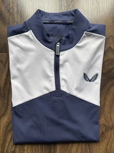 Castore Mens (M) Navy & White 1/4 Zip Jumper 38” Chest BNWOT Immaculate RRP £89 - Picture 1 of 11