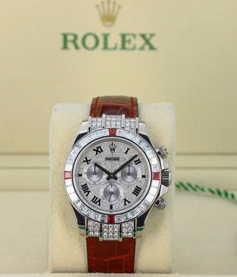 Rolex 116599RU Cosmograph Daytona Diamond Ruby Baguette Edition 18kt White Gold - Image 1 of 4