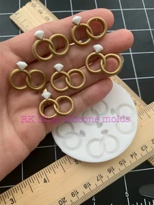 Wedding ring handmade silicone molds ( TINY & SHALLOW) for crafts - Picture 1 of 9
