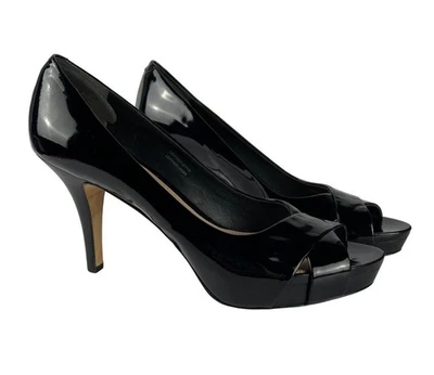 Tacones de charol Via Spiga Peep Toe para mujer talla 7 Foto 1 de 4