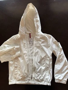 Moncler Windbreaker Rain Jacket Girls 10 White Spring/summer Lightweight - Picture 1 of 14
