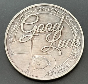 Good Luck Four Leaf Clover Lady Bug Lucky Coin Token Strength Comes Within - Picture 1 of 2