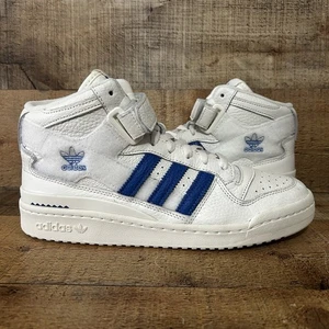 Scarpe da basket Adidas White Forum Mid da uomo taglia 8,5 in pelle bianca vintage GX1021 - Foto 1 di 12