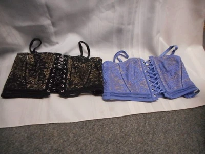 Victoria's Secret Sujetador Sin Tirantes Muy Sexy Sin Forro Corsé Bustier NEGRO AZUL Foto 1 de 4