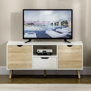 TV Unit Stand Cabinet Storage Console Sideboard Shelving White for 45 50 inch - Picture 1 of 11