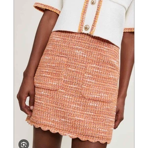 Maje Orange Cotton Blend Boucle-Tweed Mini Skirt, size FR36/US4 - Picture 1 of 7