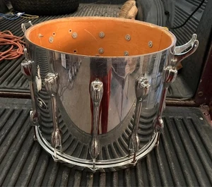 Slingerland TDR 15x12" 12-Lug Chrome Over Wood Snare Drum 70s parts or restore - Picture 1 of 8