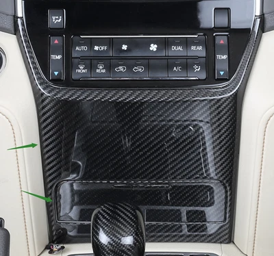 Caja de almacenamiento de control central de fibra de carbono real para Toyota Land Cruiser 2008-2021 Foto 1 de 4