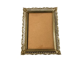 Antiker Bilderrahmen viktorianischer Stil versilbert verziert 5x7" Vintage - Bild 1 von 2