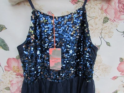 MONSOON BNWT Navy Blue Sequin Prom Party Occasion Dress 14-15 Years £60 - Image 1 of 4