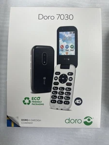 New Doro 7030 4G Dual sim, Big Keys, Loud Sound, Black & White- UNLOCKED - Picture 1 of 5