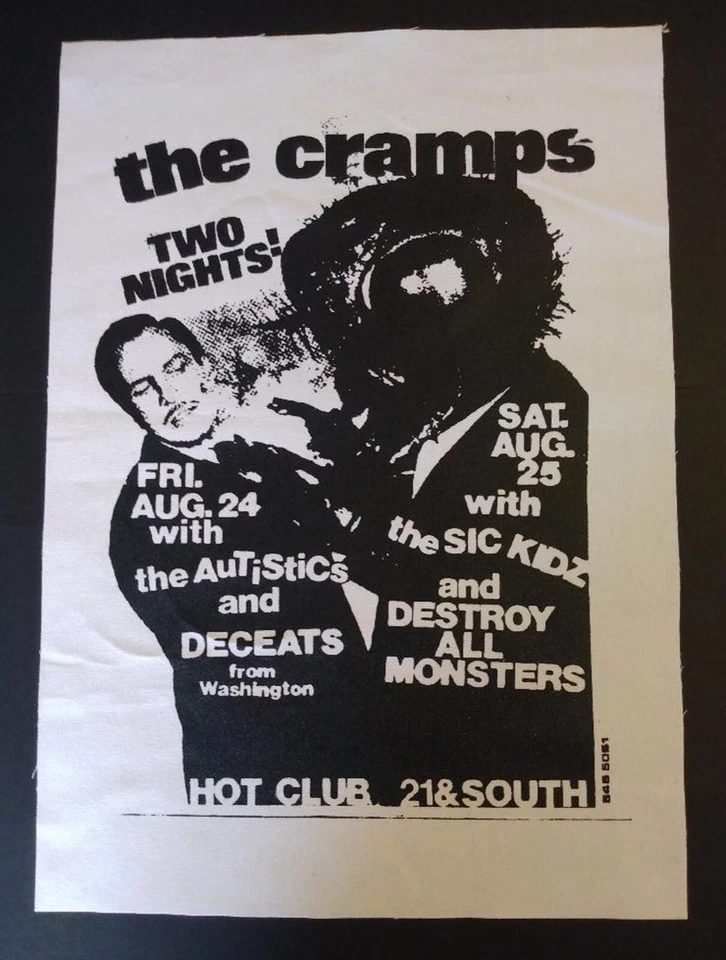 Chaqueta punk rock The CRAMPS Lux Interior Poison Ivy años 80 PARCHE TRASERO Foto 1 de 1