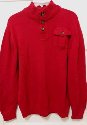 Tommy Hilfiger Boy's Size Large 16-18 Red Pullover Red Sweater - Image 1 of 4