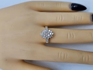 14K Yellow Gold Lady's Diamonds Cluster Style Ring 4.70 Grams 1.61 CTS TW Size 9 - Picture 1 of 16