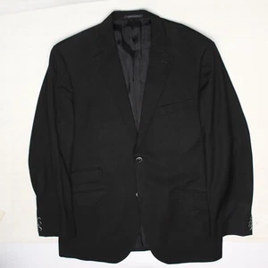 Luigi Bianchi Mantova Napoli Mens Blazer 42R Solid Black Wool Sport Coat Jacket - Picture 1 of 8