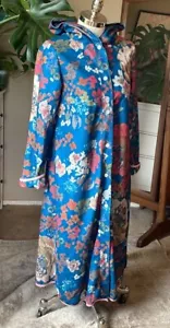 MissLook fabulous blue floral coat, women’s Medium - Picture 1 of 10