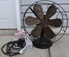 Antique ROBBINS &amp; MYERS No. 2104 Alternating Current 6 Blade Brass Fan