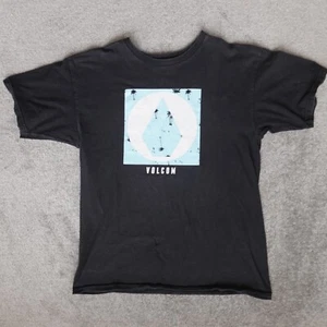 Vintage Volcom Shirt Men's M Black Stone Logo Palm Tree Graphic Skateboard Tee - Picture 1 of 10