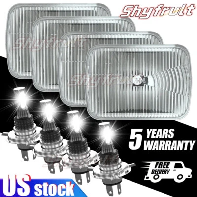 4PCS Fit Lincoln Town Car 1981-1989 4x6" LED Headlights Sealed Hi/Lo Beam w/DOT Foto 1 de 4